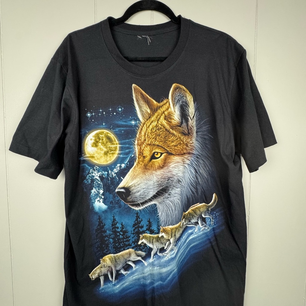 Vintage Single Stitch Rock Eagle Wolf (Glows in the Dark) T shirt